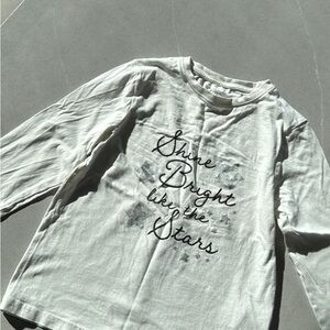 Primark Kids White Long Sleeve Tee with Star Design